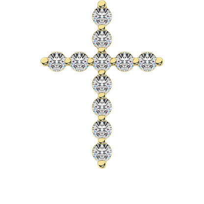 10K Yellow Gold 1/4 Ct.Tw. Diamond Cross Pendant - 63753Y
