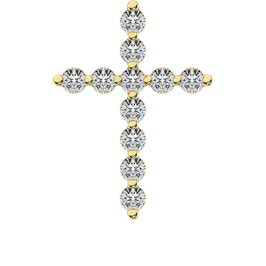10K Yellow Gold 1/4 Ct.Tw. Diamond Cross Pendant - 63753Y
