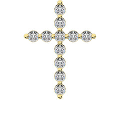 10K Yellow Gold 1/4 Ct.Tw. Diamond Cross Pendant
