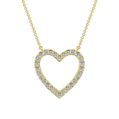 10K Yellow Gold 1/4 Ct.Tw. Diamond Heart Necklace - 63754Y