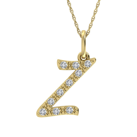 Diamond 1/8 Ct.Tw. Letter Z Pendant in 10K Yellow Gold - 63856Y