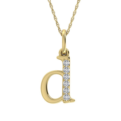 Diamond 1/20 Ct.Tw. Letter D Pendant in 10K Yellow Gold - 63860Y