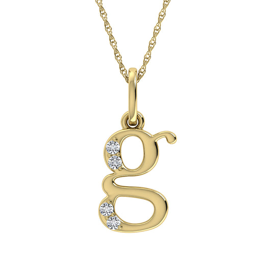 Diamond 1/20 Ct.Tw. Letter G Pendant in 10K Yellow Gold - 63863Y