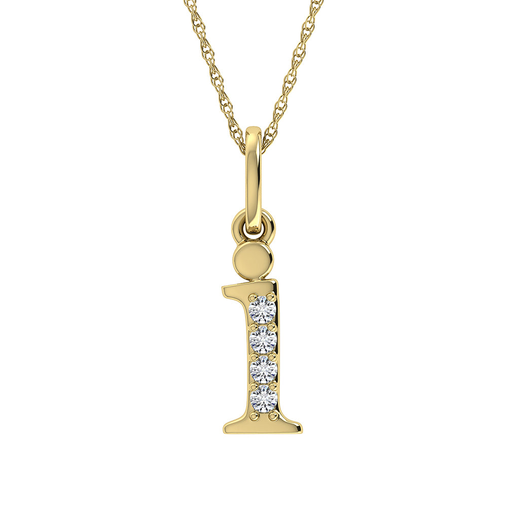 Diamond 1/20 Ct.Tw. Letter I Pendant in 10K Yellow Gold - 63865Y