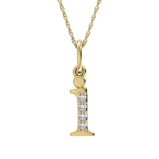 Diamond 1/20 Ct.Tw. Letter I Pendant in 10K Yellow Gold - 63865Y