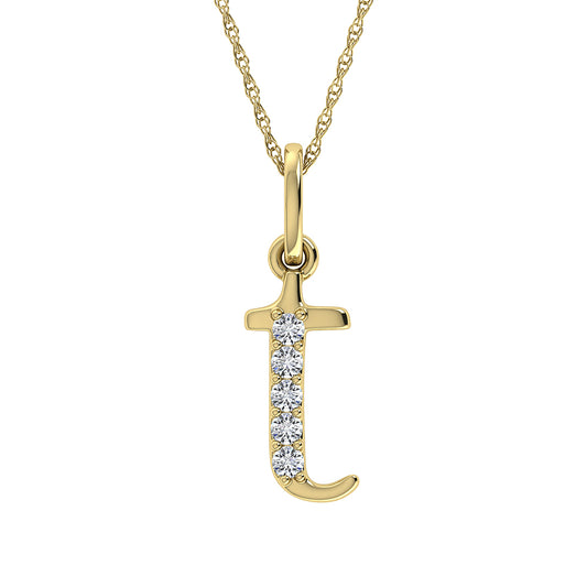 Diamond 1/20 Ct.Tw. Letter T Pendant in 10K Yellow Gold - 63876Y