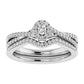 Oval and Round Diamond 1/2 Ct.Tw. Bridal Ring in 10K White Gold - 63944W
