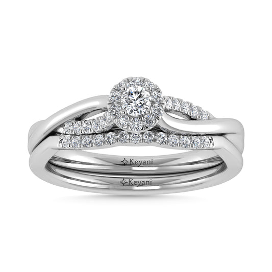 10K White Gold Diamond 1/4 Ct.Tw. Round Shape Bridal Ring - 63987W-RD