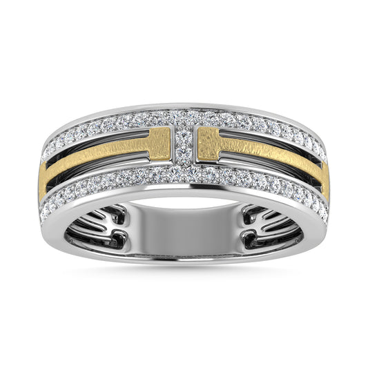 Diamond 1/2 Ct.Tw. Mens Fashion Ring in 14K Two Tone - Men's Ring