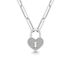 Diamond 1/10 Ct.Tw. Lock Pendant in 925 Silver