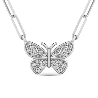 Diamond 1/10 Ct.Tw. Butterfly Pendant in 925 Silver