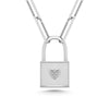 Diamond 1/50 Ct.Tw. Lock Pendant in 925 Silver