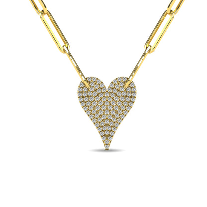 Diamond 1/4 Ct.Tw. Heart Pendant in 10K Yellow Gold - 64078Y