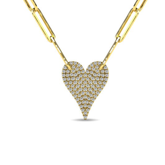 Diamond 1/4 Ct.Tw. Heart Pendant in 10K Yellow Gold - 64078Y