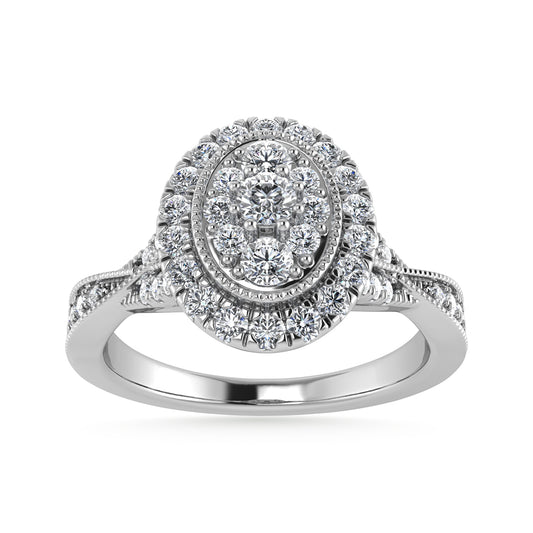 Diamond 1/2 Ct.Tw. Bridal Ring in 10K White Gold - 64131W