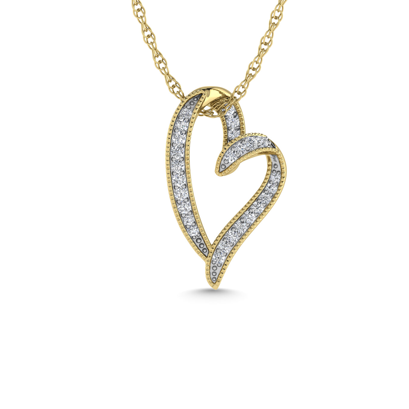 Diamond 1/6 Ct.Tw. Heart Pendant in 10K Yellow Gold - 64171Y