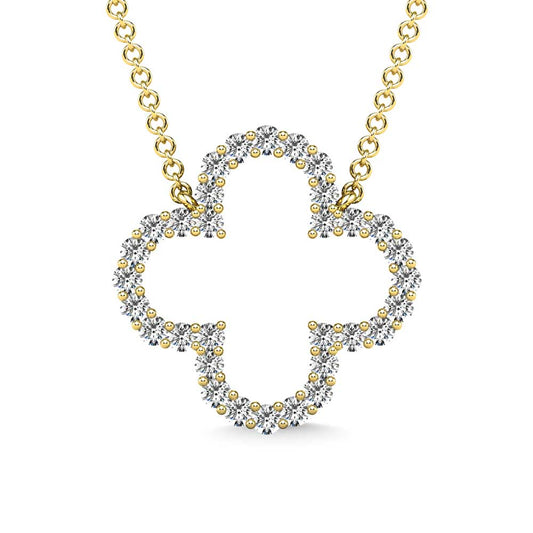 Diamond 1/3 Ct.Tw. Clover Pendant in 10K Yellow Gold - 64191Y