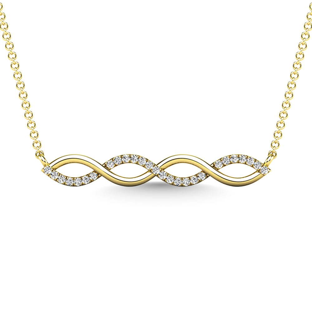 10K Yellow Gold Diamond 1/10 Ct.Tw. Fashion Necklace - 64196Y-NL