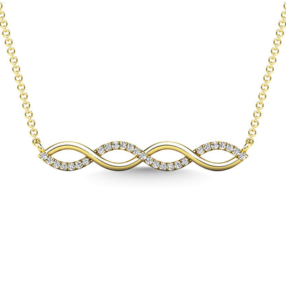 10K Yellow Gold Diamond 1/10 Ct.Tw. Fashion Necklace - 64196Y-NL