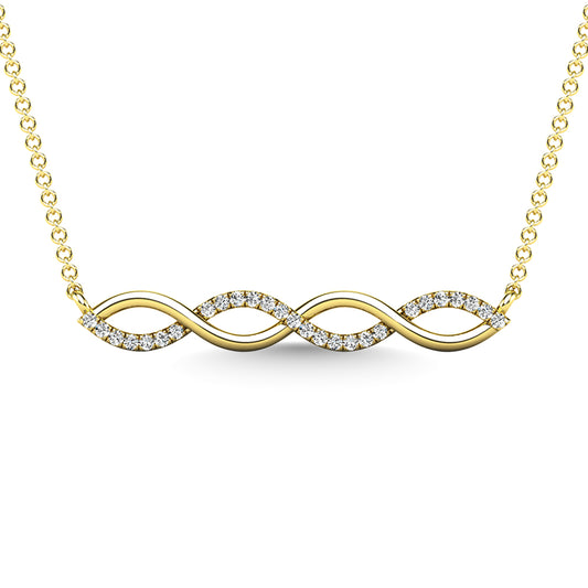 10K Yellow Gold Diamond 1/10 Ct.Tw. Fashion Necklace - 64196Y-NL