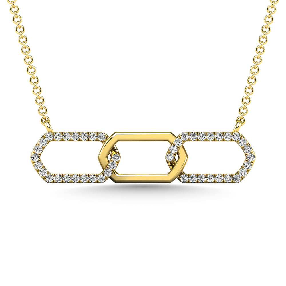 10K Yellow Gold Diamond 1/6 Ct.Tw. Fashion Necklace - 64197Y-NL