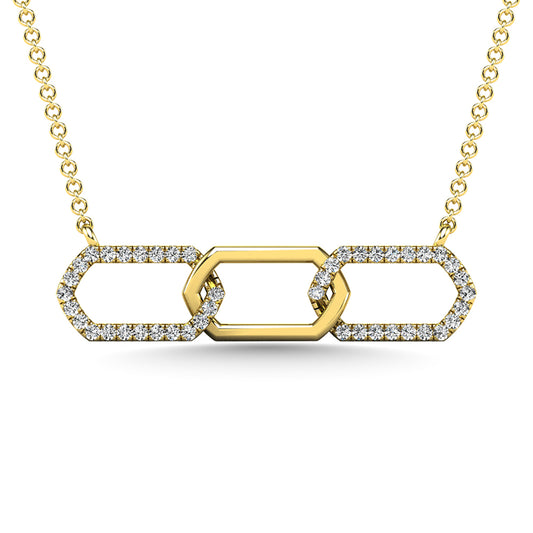 10K Yellow Gold Diamond 1/6 Ct.Tw. Fashion Necklace - 64197Y-NL