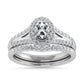 10K White Gold Diamond 1 Ct.Tw. Oval Shape Bridal Ring - 64241W
