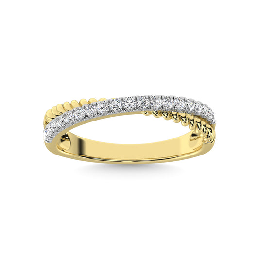 10K Yellow Gold Diamond 1/4 Ct.Tw. Crossover Fashion Ring - 64434Y-R