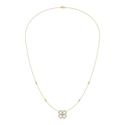 14K Yellow Gold Diamond 1/3 Ct.Tw. Flower Necklace (18 inches) - 64975Y