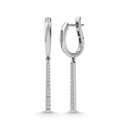 14K White Gold Diamond 1/4.Ct. Tw. Fashion Earrings