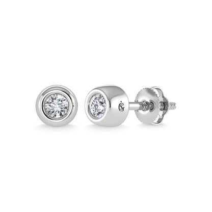14K White Gold Diamond 1/10 Ct.Tw. Stud Earrings