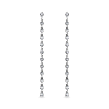 14K White Gold Diamond 3/4 Ct.Tw. Dangle Earrings