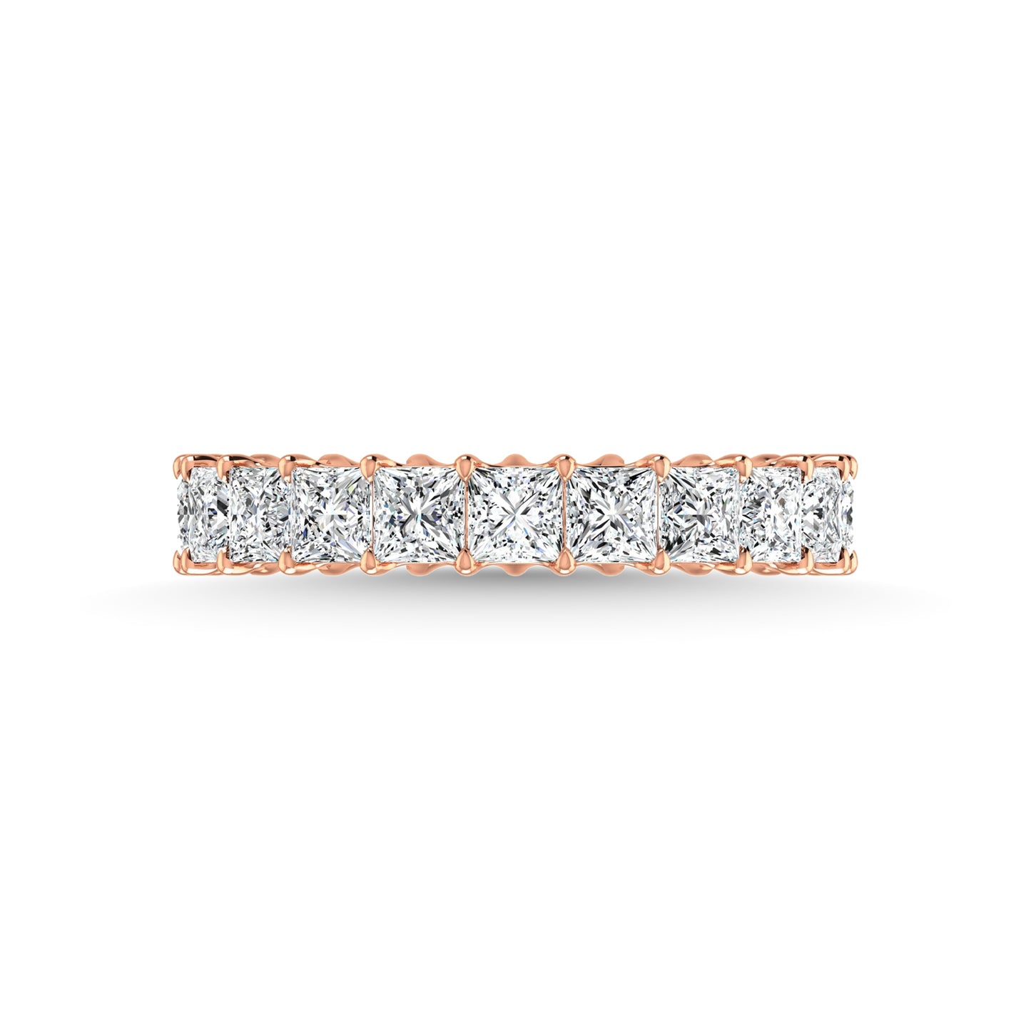 14K Rose Gold 2 3/8 CT Tw. Princess Shape Lab Grown Diamond Full Eternity Band - Lab Grown Diamond Ring - Alpier Jewelers