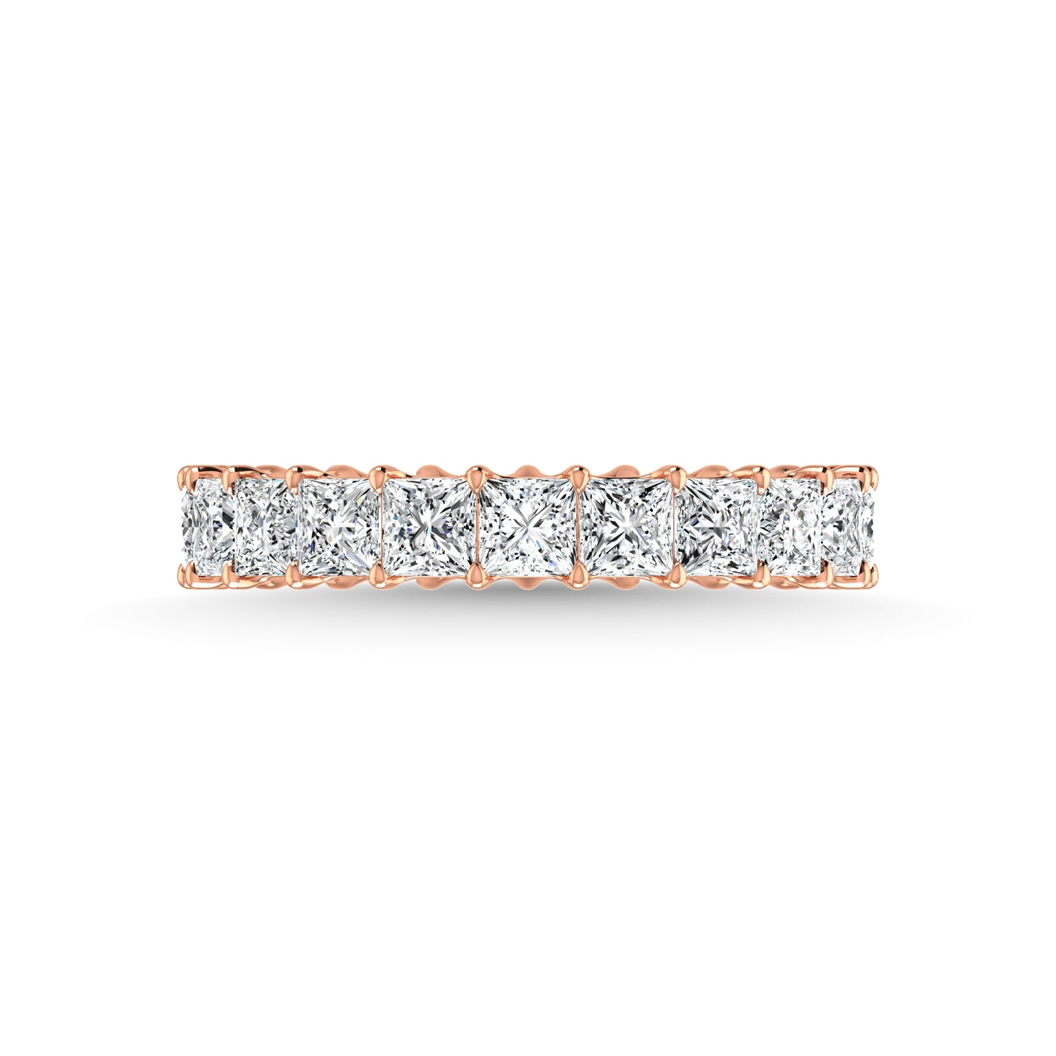 14K Rose Gold 2 3/8 CT Tw. Princess Shape Lab Grown Diamond Full Eternity Band - Lab Grown Diamond Ring - Alpier Jewelers