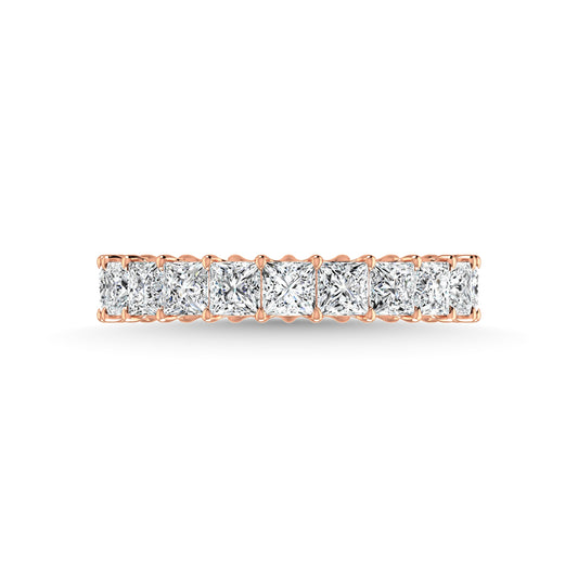 14K Rose Gold 2 3/8 CT Tw. Princess Shape Lab Grown Diamond Full Eternity Band - Lab Grown Diamond Ring - Alpier Jewelers