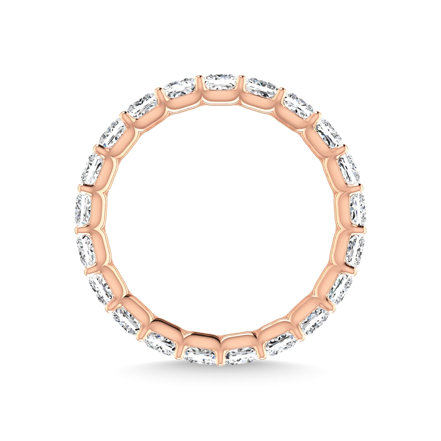 14K Rose Gold 2 3/8 CT Tw. Princess Shape Lab Grown Diamond Full Eternity Band - Additional Clever Gem Image 4