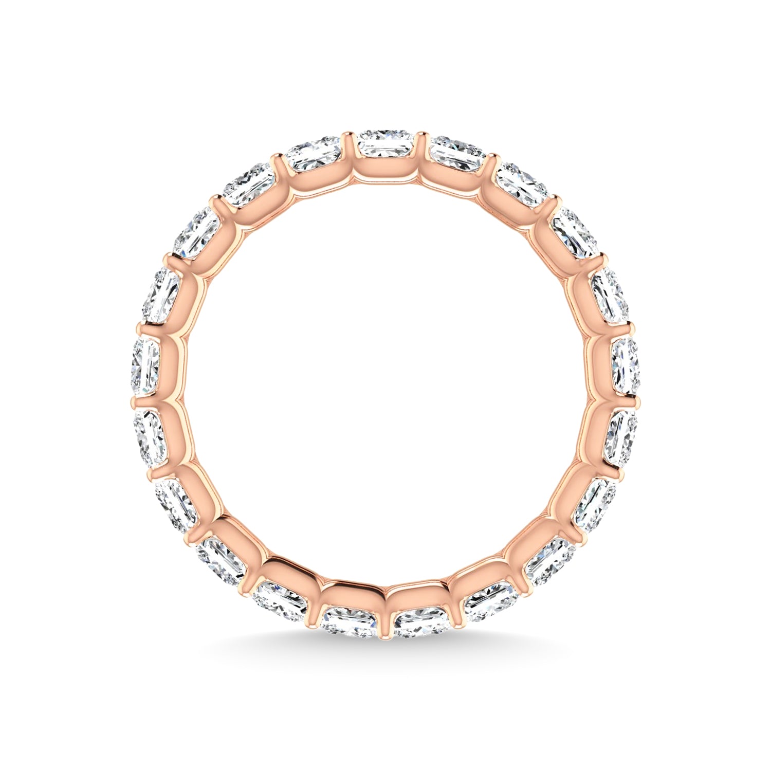 14K Rose Gold 2 3/8 CT Tw. Princess Shape Lab Grown Diamond Full Eternity Band - Additional Clever Gem Image 4