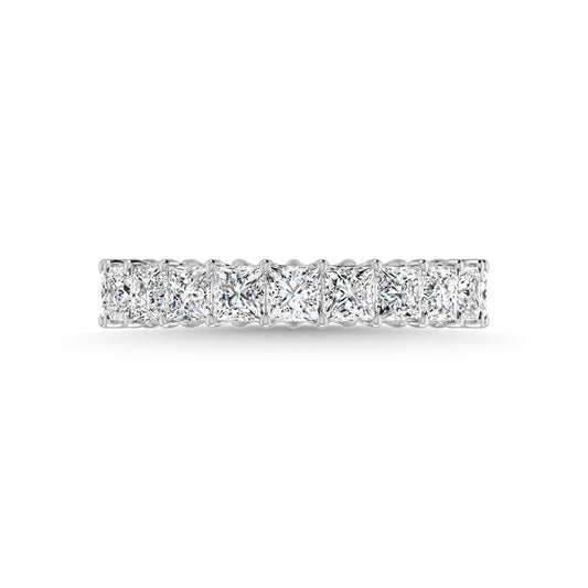 14K White Gold 2 3/8 CT Tw. Princess Shape Lab Grown Diamond Full Eternity Band - Lab Grown Diamond Ring - Alpier Jewelers