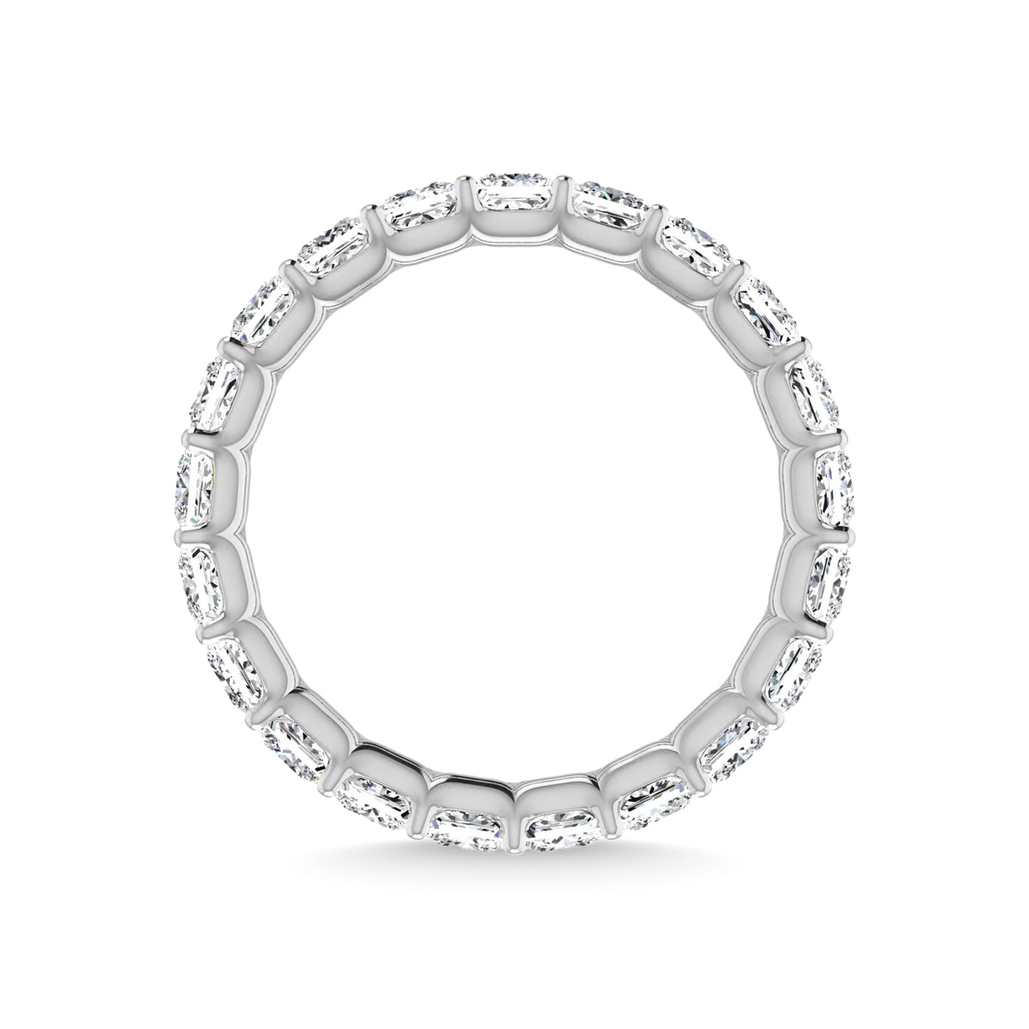 14K White Gold 2 3/8 CT Tw. Princess Shape Lab Grown Diamond Full Eternity Band - Additional Clever Gem Image 4