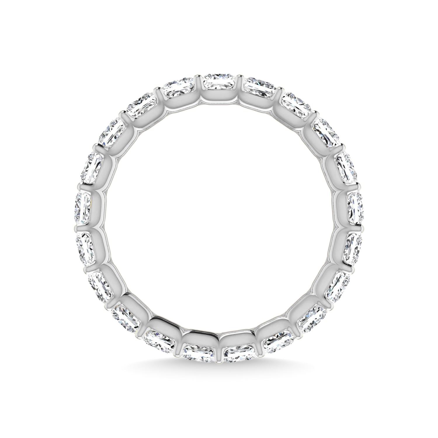 14K White Gold 2 3/8 CT Tw. Princess Shape Lab Grown Diamond Full Eternity Band - Additional Clever Gem Image 4