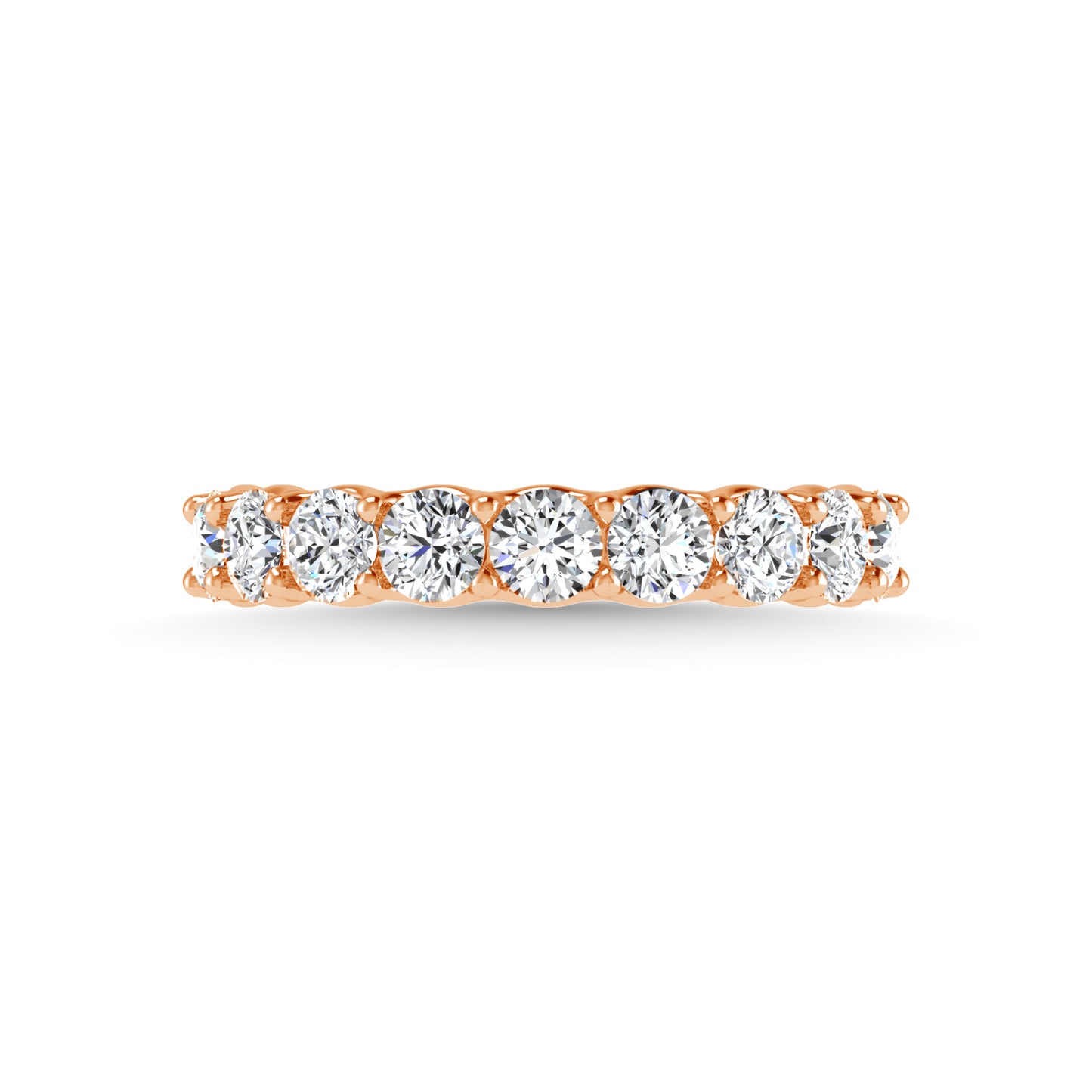 14K Rose Gold 1 1/6 CT Tw. Round Shape Lab Grown Diamond Full Eternity Band - Lab Grown Diamond Ring - Alpier Jewelers