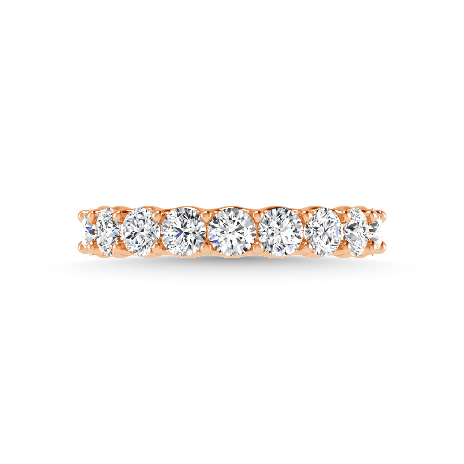 14K Rose Gold 1 1/6 CT Tw. Round Shape Lab Grown Diamond Full Eternity Band - Lab Grown Diamond Ring - Alpier Jewelers