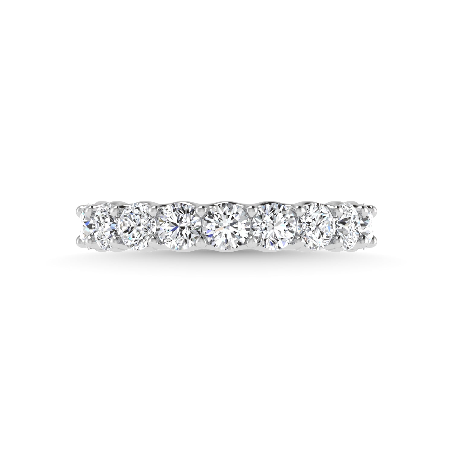 14K White Gold 1 1/6 CT Tw. Round Shape Lab Grown Diamond Full Eternity Band - Lab Grown Diamond Ring - Alpier Jewelers
