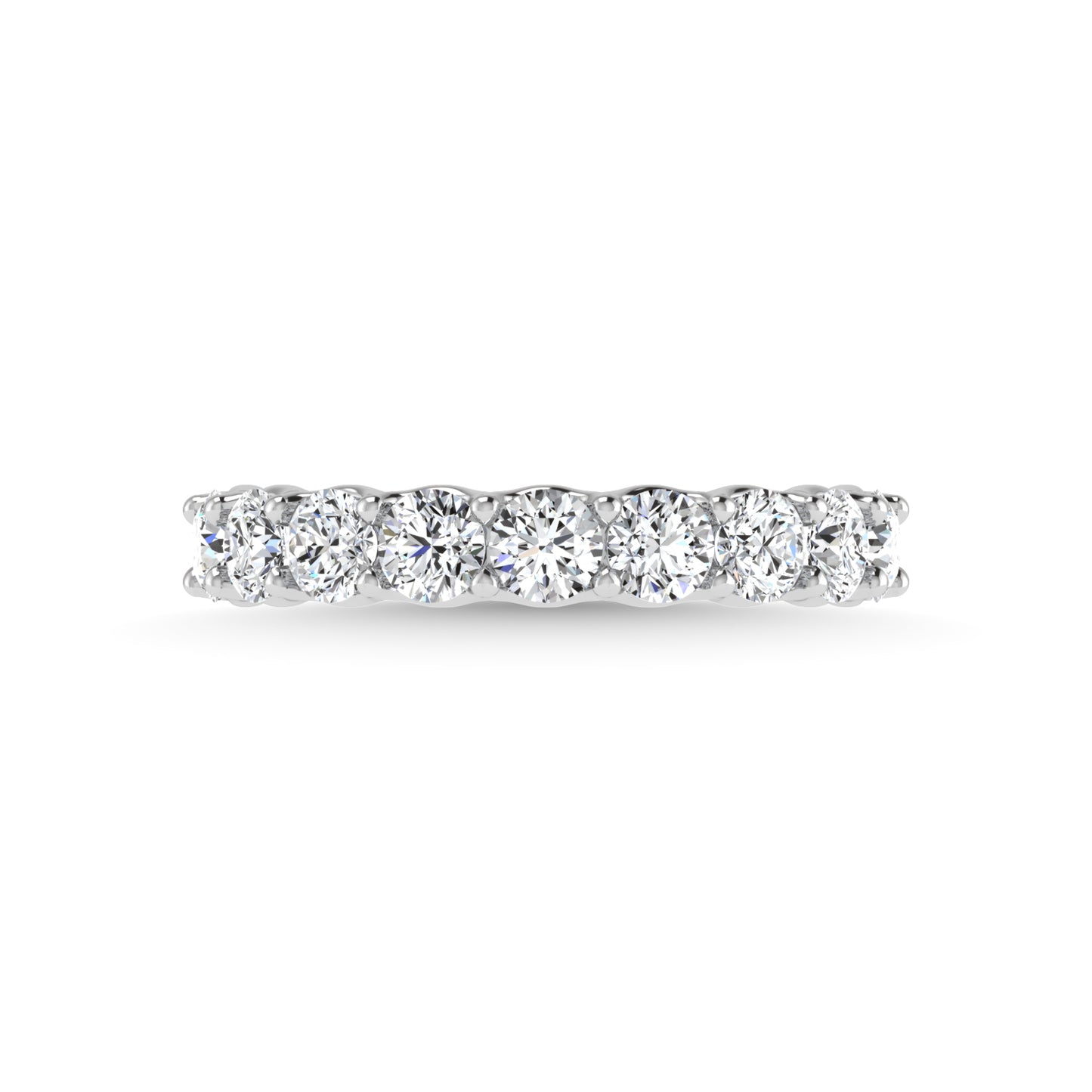 14K White Gold 2 1/10 CT Tw. Tw. Round Shape Lab Grown Diamond Full Eternity Band - Lab Grown Diamond Ring - Alpier Jewelers