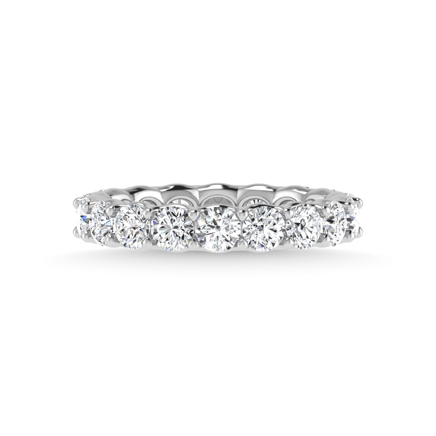 950 Platinum  2 1/10 CT Tw. Tw. Round Shape Lab Grown Diamond Full Eternity Band - Additional Clever Gem Image 3