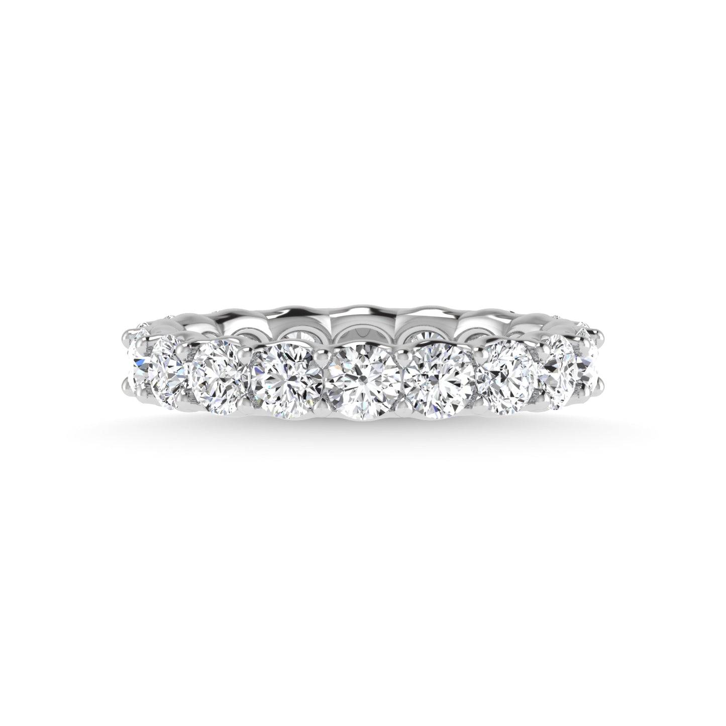 14K White Gold 2 1/10 CT Tw. Tw. Round Shape Lab Grown Diamond Full Eternity Band - Additional Clever Gem Image 3