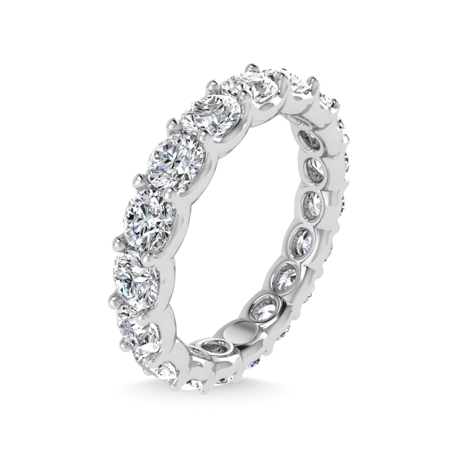 14K White Gold 1 3/4 CT Tw. Round Shape Lab Grown Diamond Full Eternity Band - Additional Clever Gem Image 4