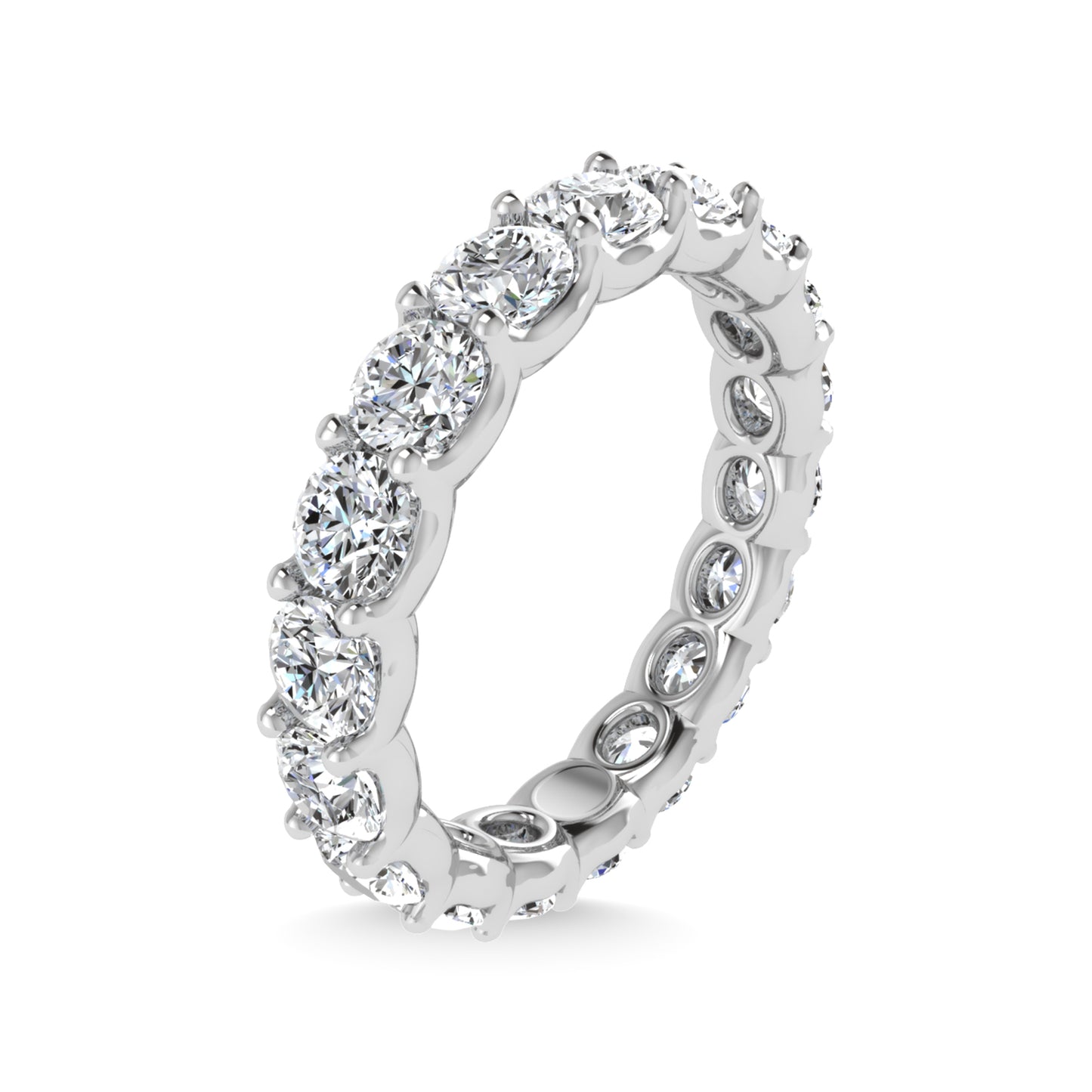 18K White Gold 1 3/4 CT Tw. Round Shape Lab Grown Diamond Full Eternity Band - Additional Clever Gem Image 4