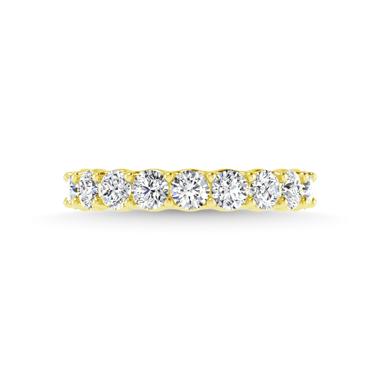 14K Yellow Gold 1 1/6 CT Tw. Round Shape Lab Grown Diamond Full Eternity Band - Lab Grown Diamond Ring - Alpier Jewelers