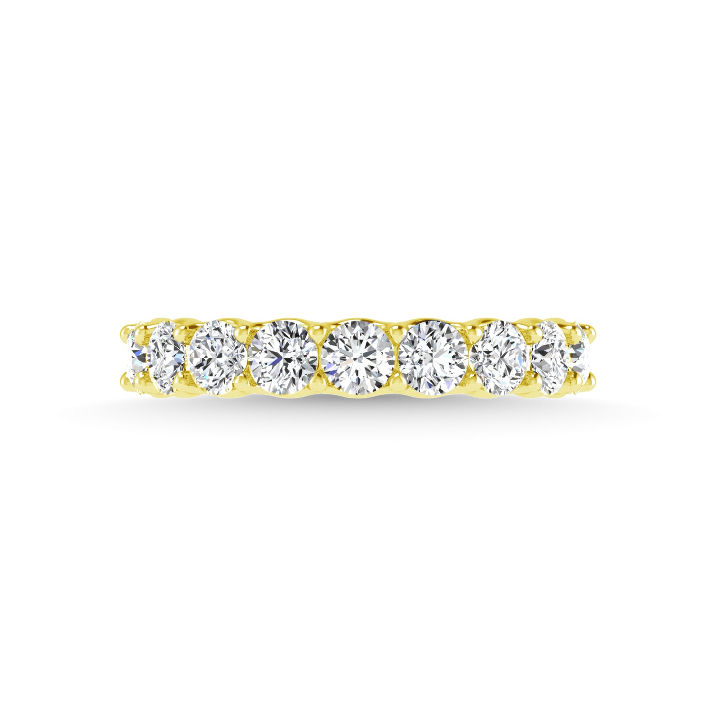 14K Yellow Gold 2 1/10 CT Tw. Round Shape Lab Grown Diamond Full Eternity Band - Lab Grown Diamond Ring - Alpier Jewelers
